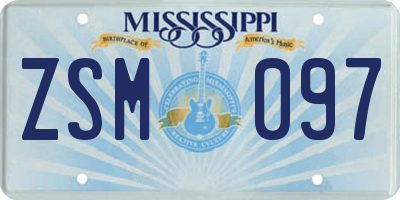 MS license plate ZSM097