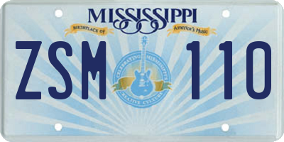 MS license plate ZSM110