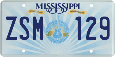 MS license plate ZSM129