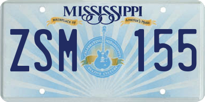 MS license plate ZSM155