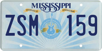 MS license plate ZSM159