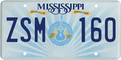 MS license plate ZSM160