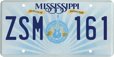 MS license plate ZSM161