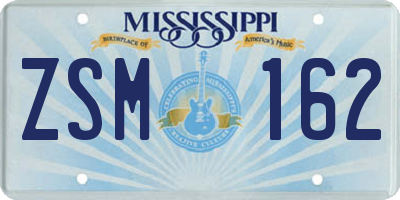 MS license plate ZSM162