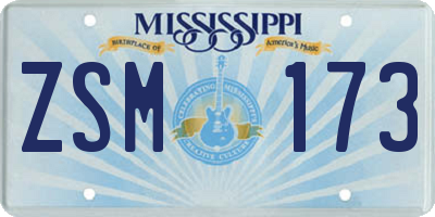 MS license plate ZSM173