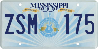 MS license plate ZSM175