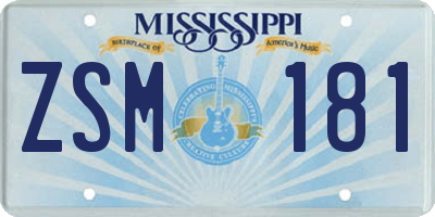 MS license plate ZSM181