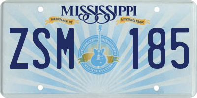 MS license plate ZSM185