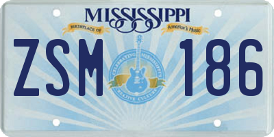 MS license plate ZSM186