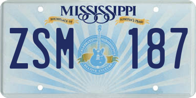 MS license plate ZSM187