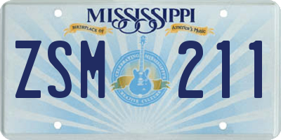 MS license plate ZSM211