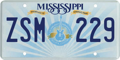 MS license plate ZSM229