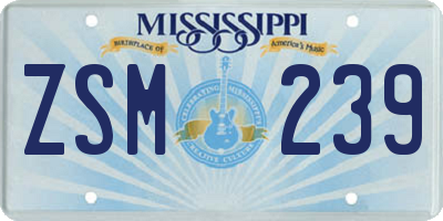MS license plate ZSM239