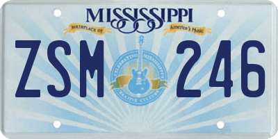 MS license plate ZSM246