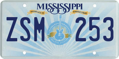 MS license plate ZSM253