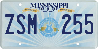 MS license plate ZSM255