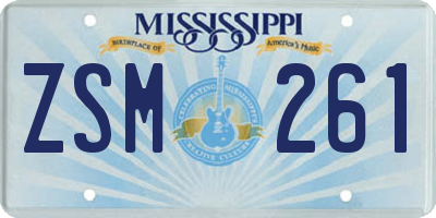 MS license plate ZSM261