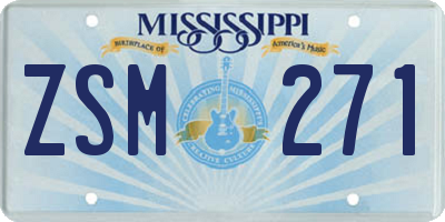 MS license plate ZSM271