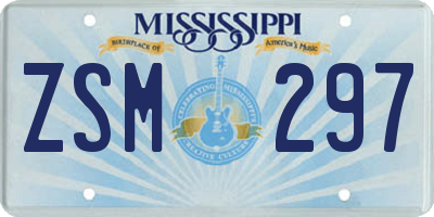 MS license plate ZSM297