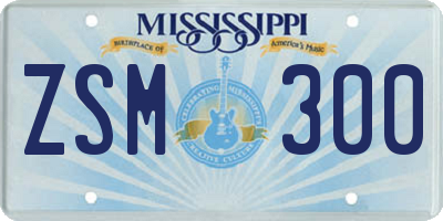 MS license plate ZSM300