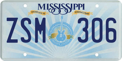 MS license plate ZSM306
