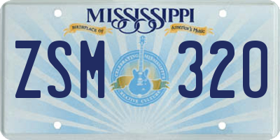 MS license plate ZSM320