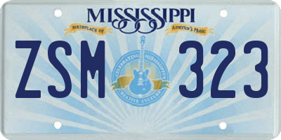 MS license plate ZSM323