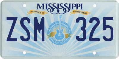 MS license plate ZSM325