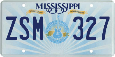 MS license plate ZSM327
