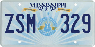 MS license plate ZSM329