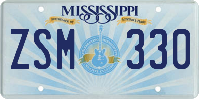 MS license plate ZSM330
