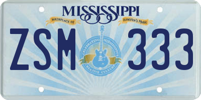 MS license plate ZSM333