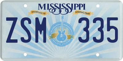 MS license plate ZSM335