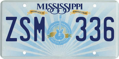 MS license plate ZSM336