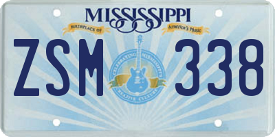 MS license plate ZSM338