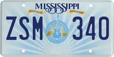 MS license plate ZSM340