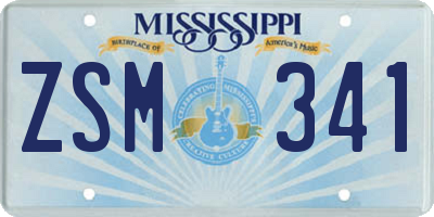 MS license plate ZSM341