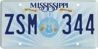 MS license plate ZSM344