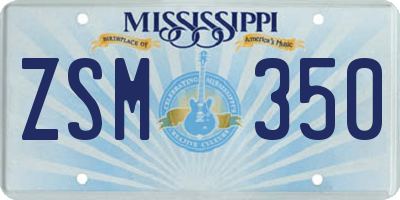 MS license plate ZSM350