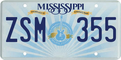 MS license plate ZSM355