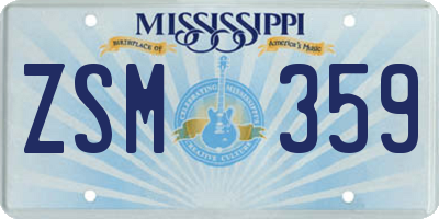 MS license plate ZSM359