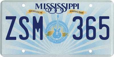 MS license plate ZSM365
