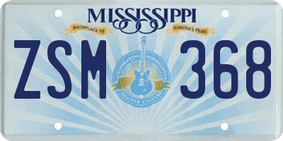 MS license plate ZSM368
