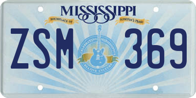 MS license plate ZSM369