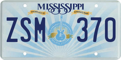 MS license plate ZSM370