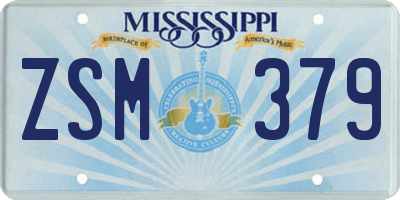 MS license plate ZSM379