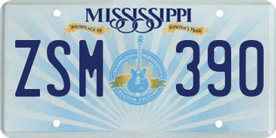 MS license plate ZSM390