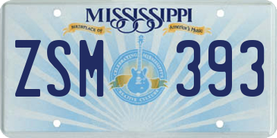 MS license plate ZSM393