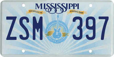 MS license plate ZSM397