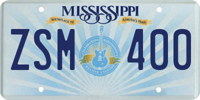 MS license plate ZSM400